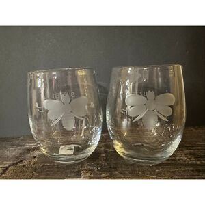 TAG Clear Buzzed Stemless Wine Glass Set of 2